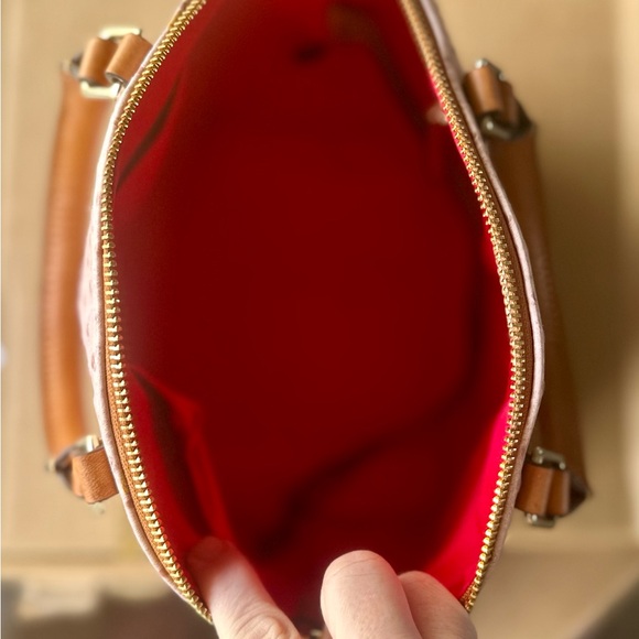 Dooney & Bourke Charlie Satchel in Pink Ostrich - Picture 6 of 7